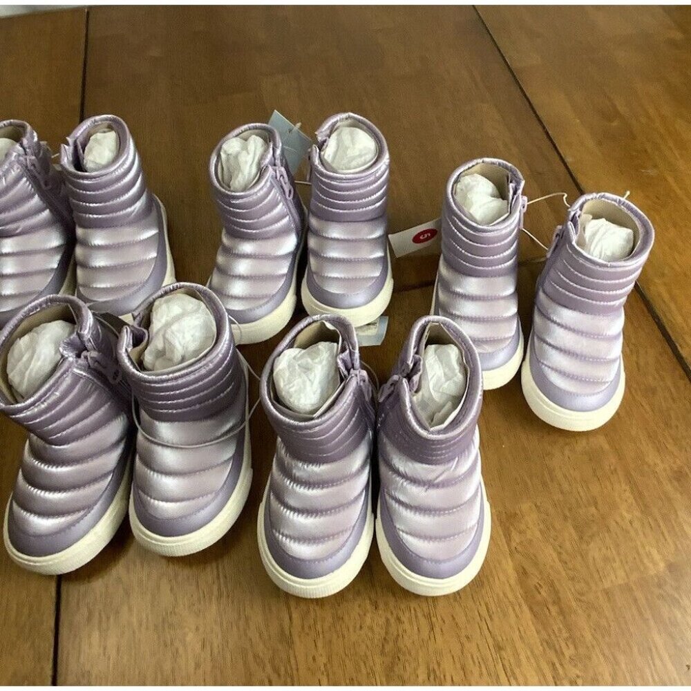 New W/Tags Toddler Girls Ainsley Zipper Slip-On Booties Cat & Jack Purple Size 5